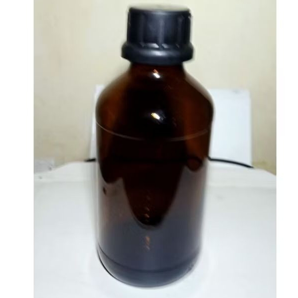 BOTOL KACA AMBER COKLAT 1 LITER tutup besar hitam