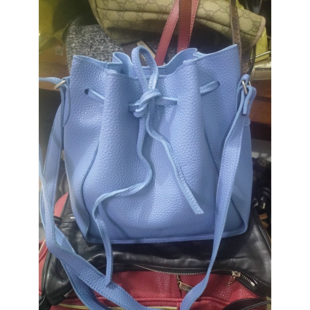 Tas Serut kulit jeruk warna biru