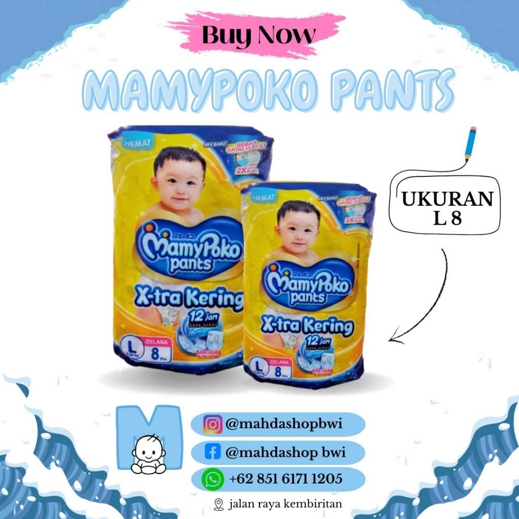 MAMY POKO L8 / Mamy Poko / Pampers anak / Pampers Bayi / Celana
