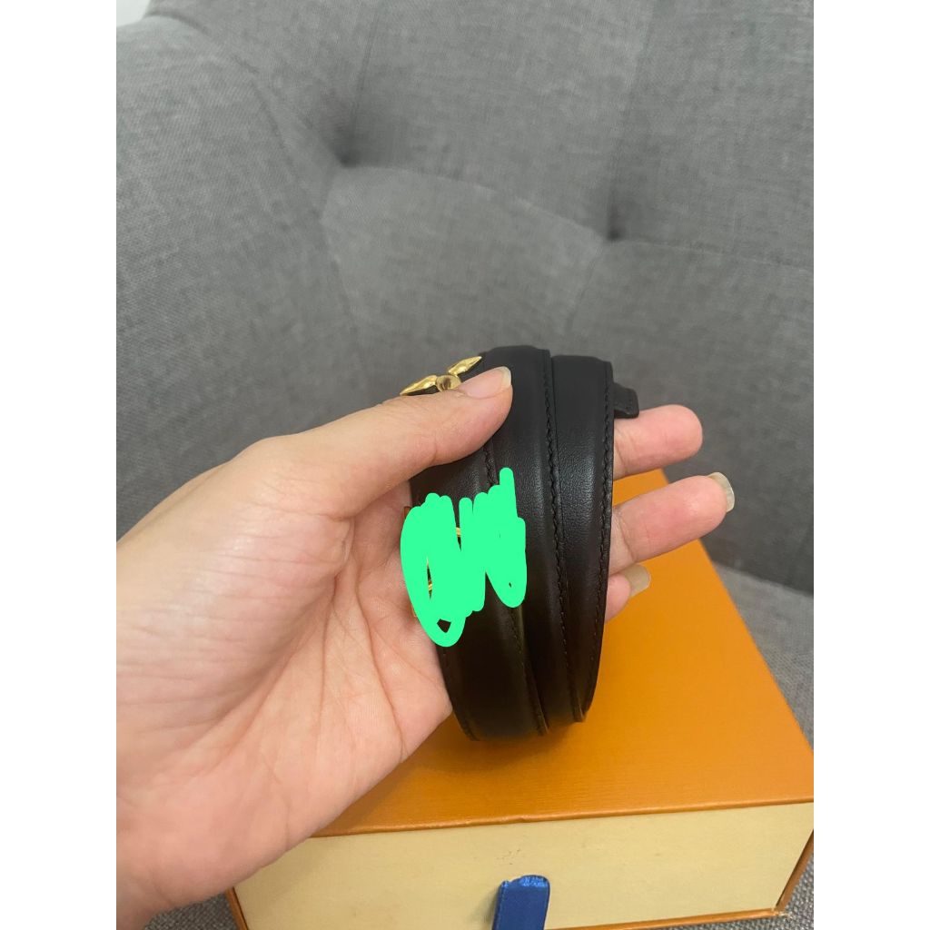 Tali Pinggang / Belt CBLN wanita black leather reversible 2 cm