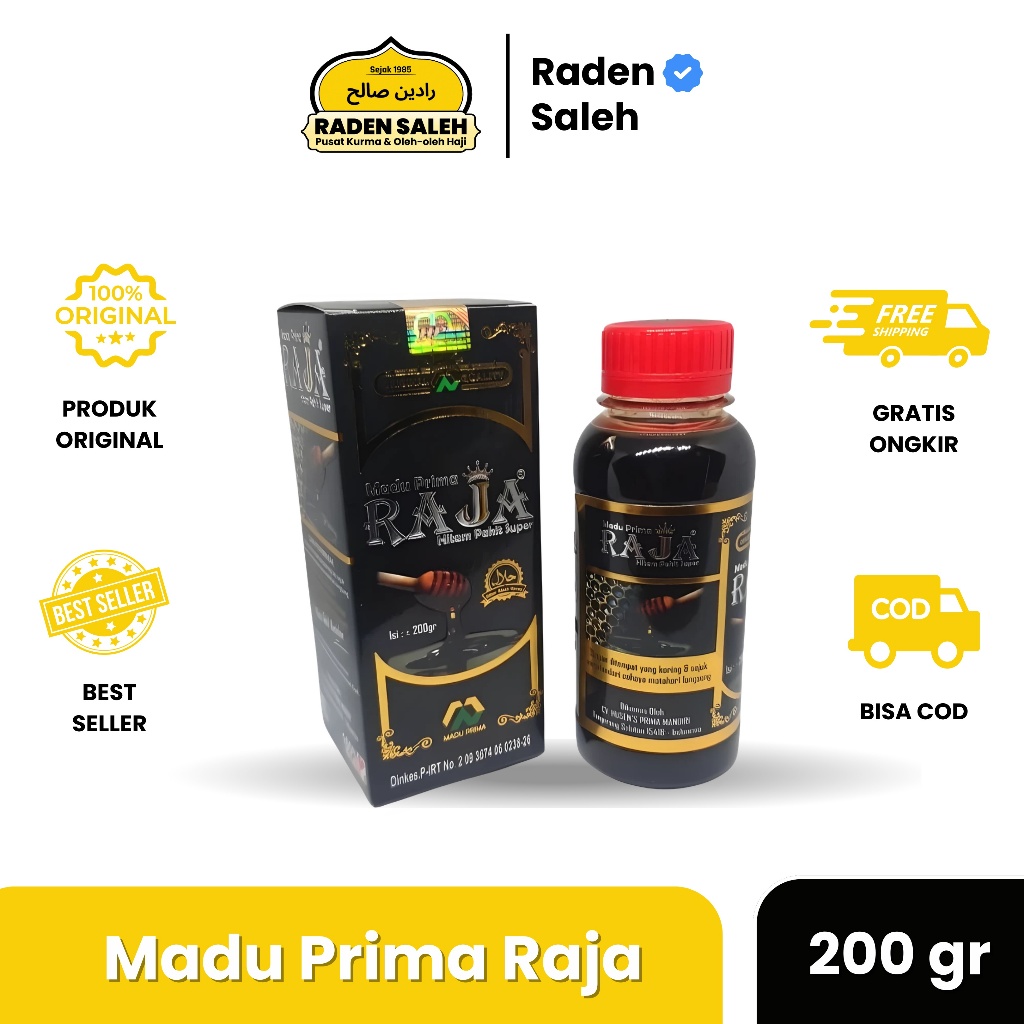 Madu Prima Raja 200 gr | Madu Hitam Pahit Super Prima Raja ORIGINAL