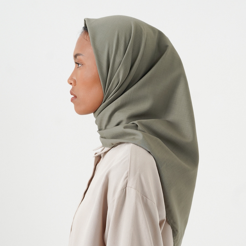 Queensland Basic Square Hijab Segi Empat  LIN000641Q Olive