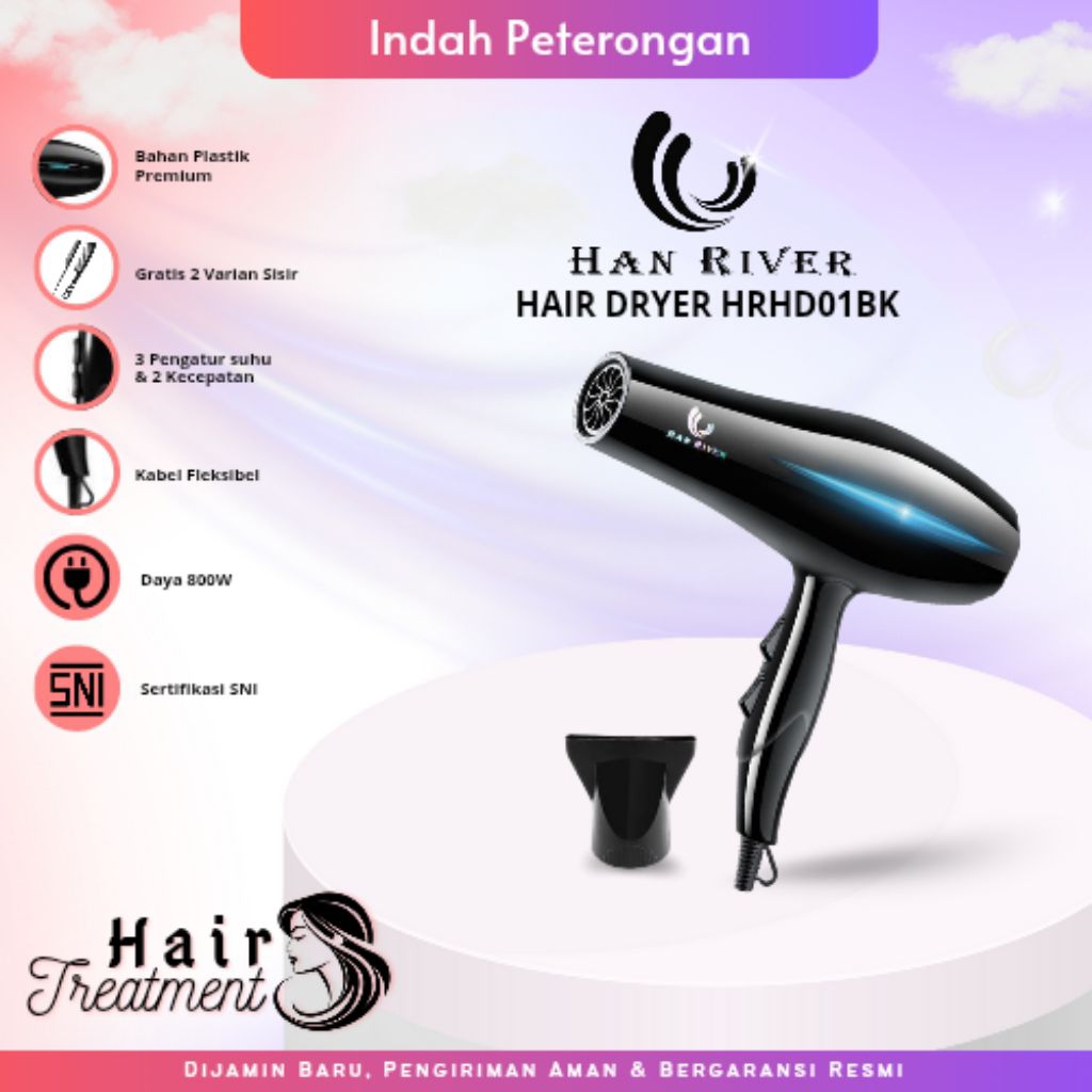 HAIR DRYER/HAN RIVER HRHD01BK/HAIR DRYER HAN RIVER/HAIR DRYER MURAH FAST DRYING