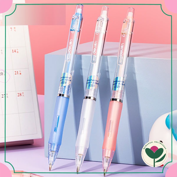 

Deli mechanical pencil 0.5 mm pensil mekanik minimalis pastel cantik MK2050