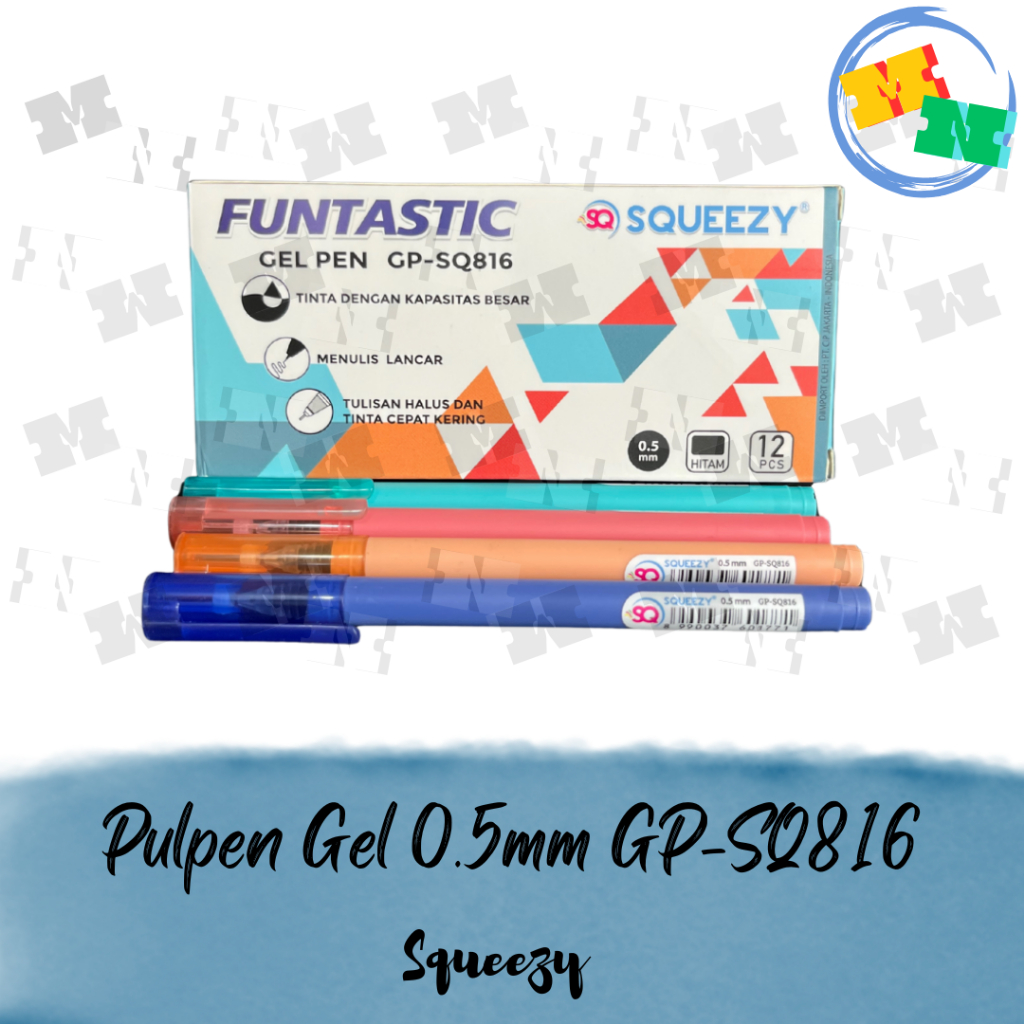 

Squeezy Pulpen Gel Funtastic 0.5mm Tinta Hitam GP-SQ816