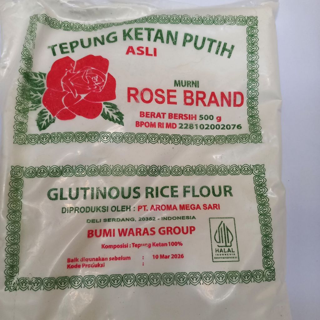 

Tepung pulut rose brand 500gr