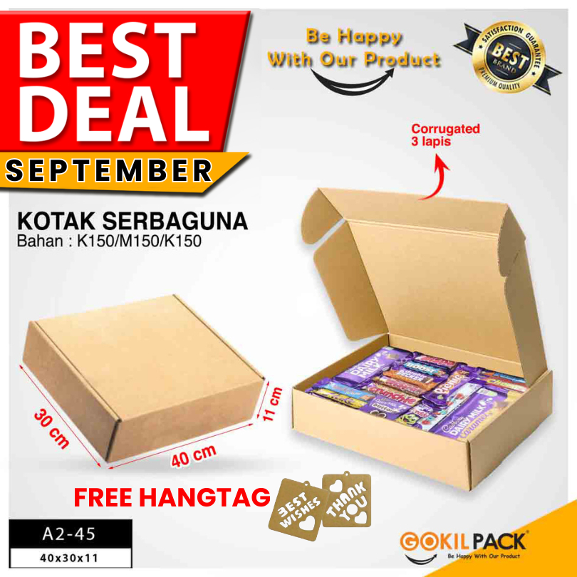 

Kotak kardus - Packaging Coklat Polos Uk 40x30x11 Cm - A2-45
