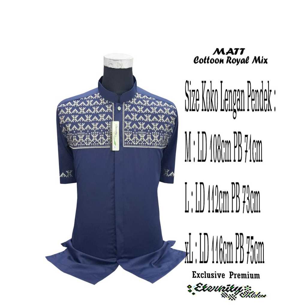 Baju Koko Eternity Atasan Muslim Pria Lengan Pendek