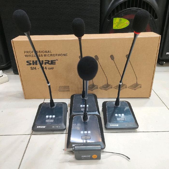 Mic Meja Conference Shure SH-114 Isi Dalam Kotak 4pcs Mic Meja