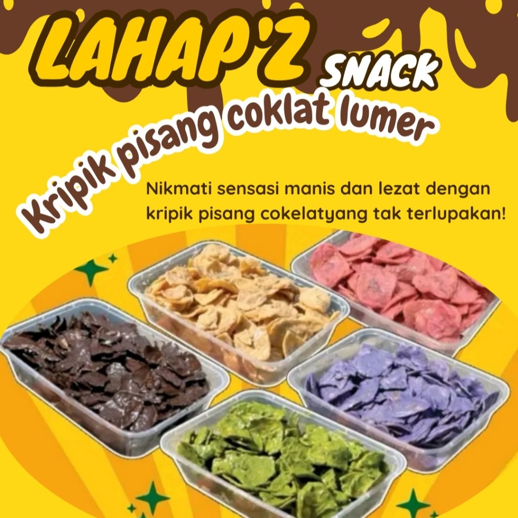 

kripik pisang coklat lumer/banana Chips aneka rasa 180gram bok 500mili