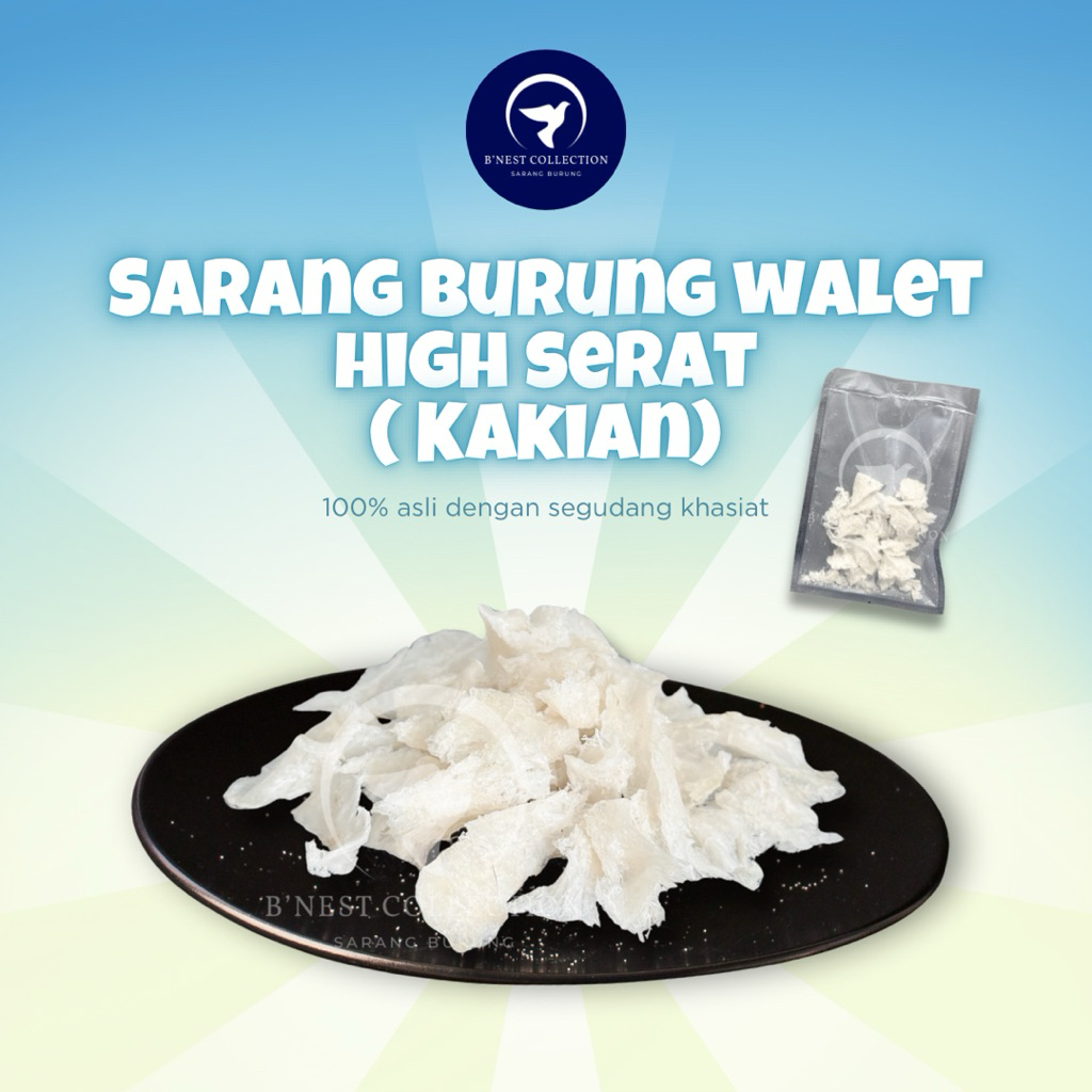 

Sarang Burung Walet Bersih Premium Siap Saji (Kakian) - Harga Per Gram