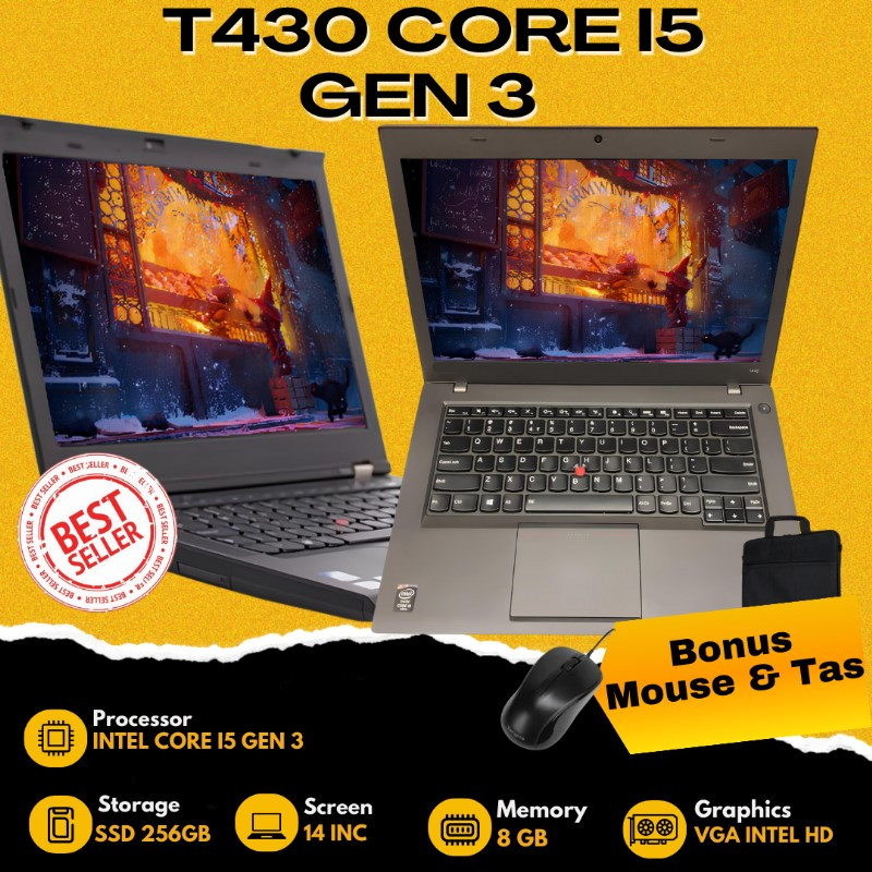 Laptop Lenovo Thinkpad T430 Intel Core i5-Bonus Tas Mouse-PROMO MURAHHH