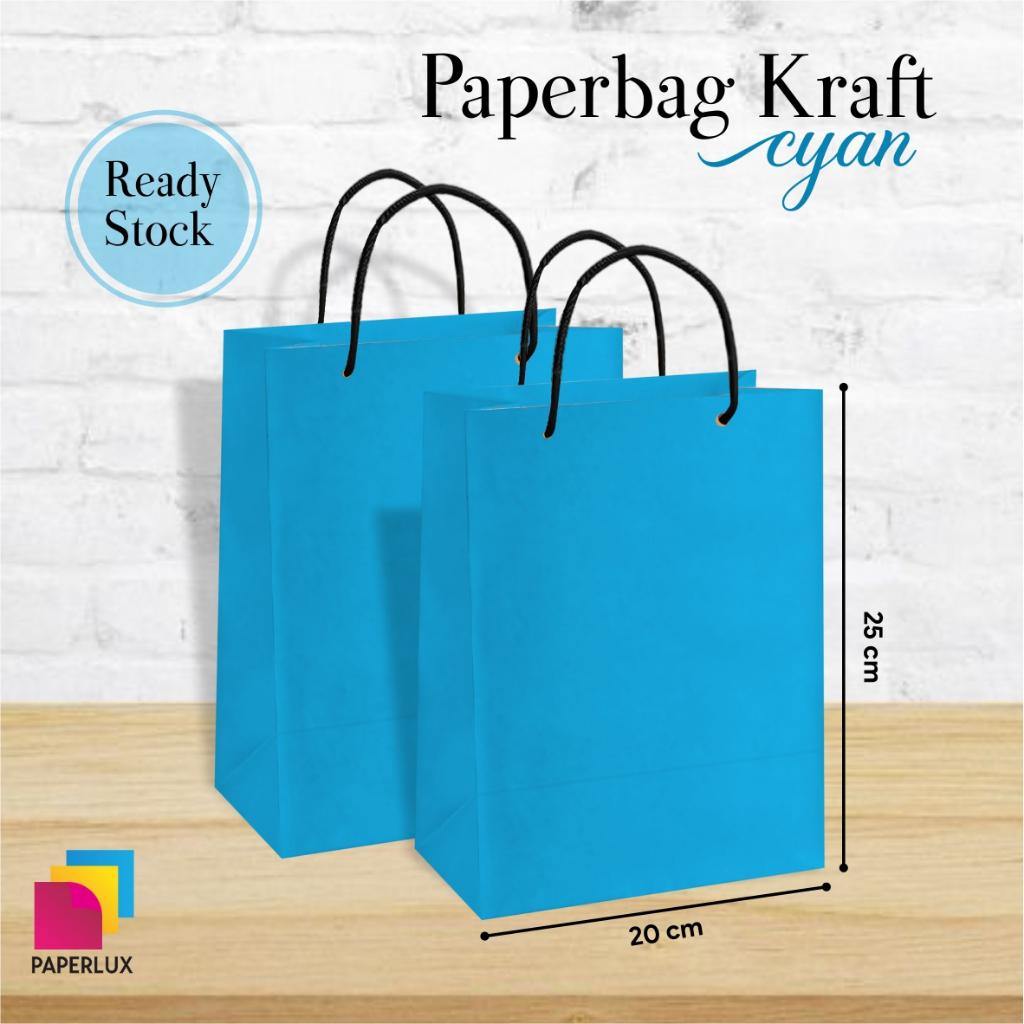 

PAPER BAG KRAFT CYAN POLOS READY STOCK ECERAN - TAS SOUVENIR PERNIKAHAN, HAJATAN, ULTAH MURAH