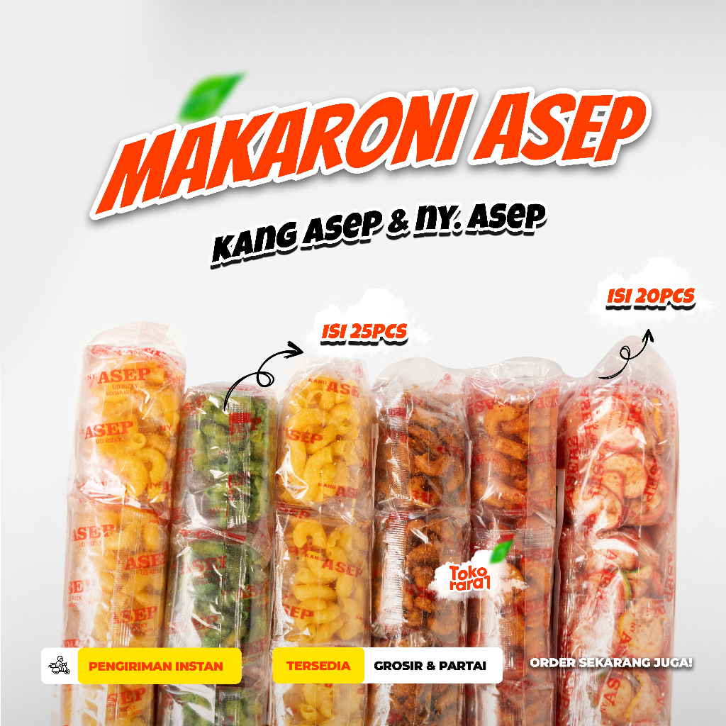 

Makaroni Kang Asep Pedas asli isi 25pcs