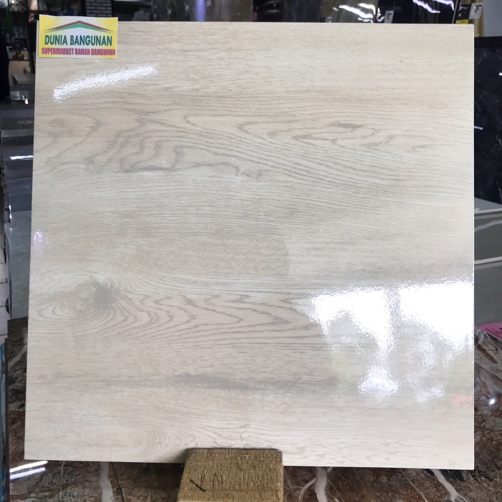 Keramik 40x40 Asia Tile OAKWOOD CREAM Keramik Lantai Glossy