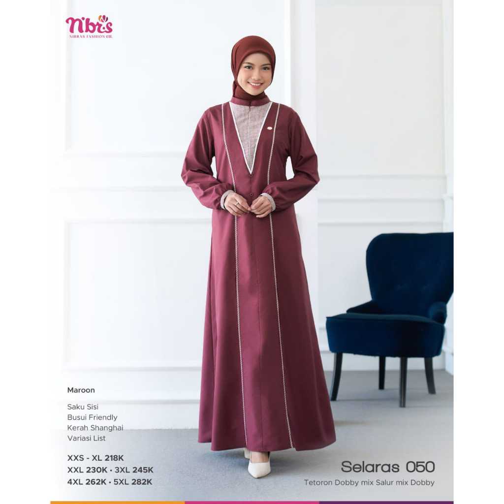 GAMIS NIBRAS TERBARU 2025 / GAMIS NIBRAS SELARAS 050 / GAMIS KEKINIAN / HARGA TERJANGKAU / GAMIS NIB