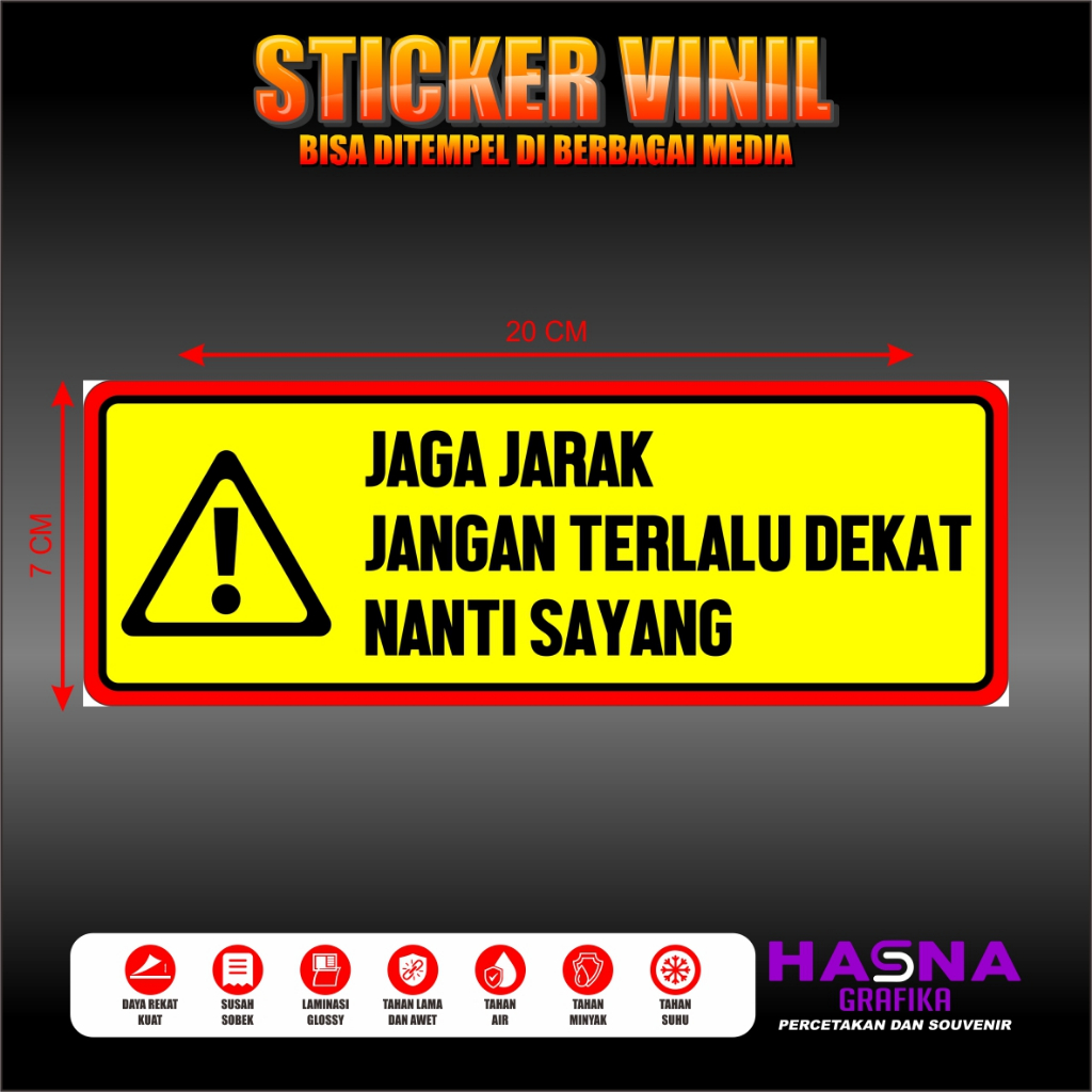 

Sticker / Stiker Jaga Jarak Aman
