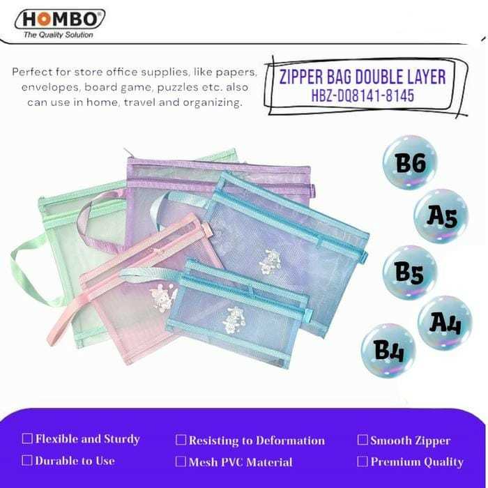 Double Layer Map Zipper Sleting Jaring / Ziper Bag Nylon Mesh Melody / Map Sleting 2 Layer Kuromi / 