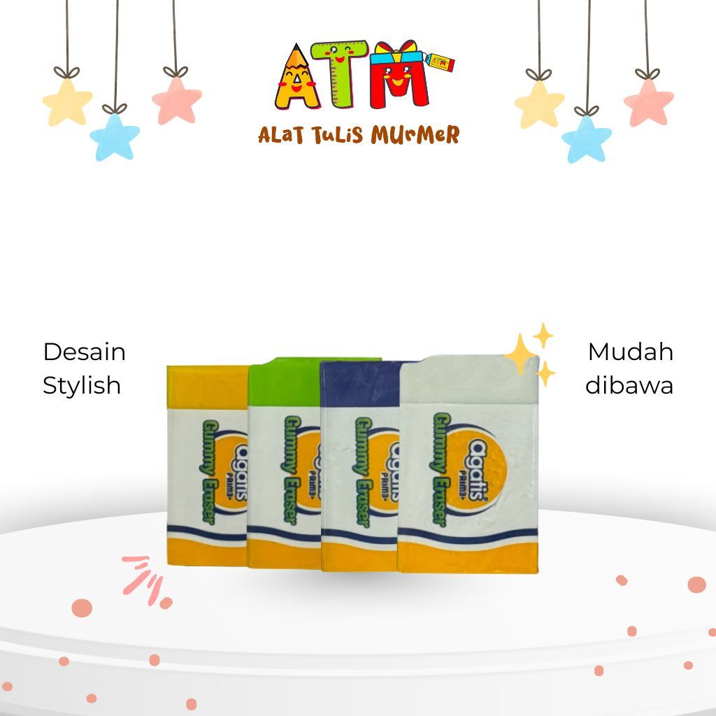 

penghapus anak/stip/eraser kecil/penghapus anak anti bakteri/penghapus anak non toksik/agatis prime jelly eraser 30s mixed solid