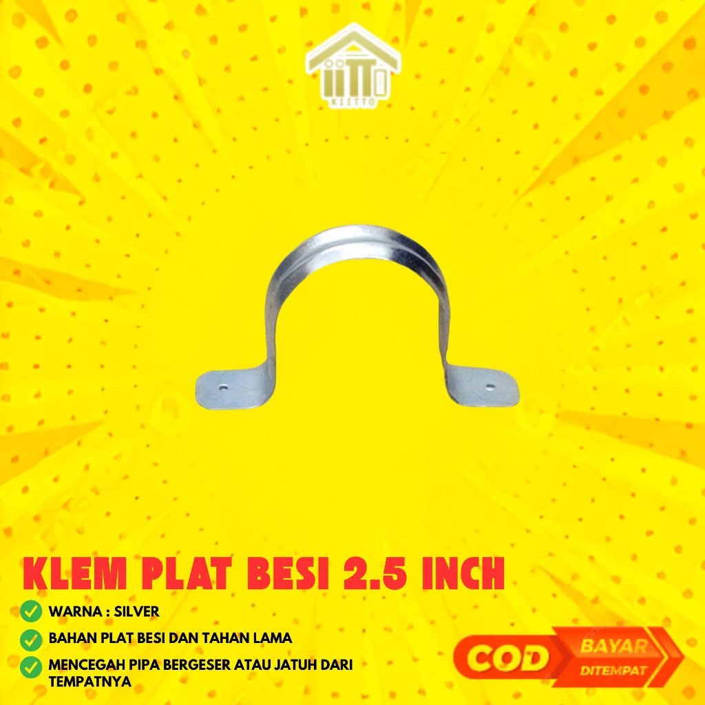KLEM PIPA PLAT 2-1/2 INCH / KLEM BESI 2 1/2 INCH / KLEM SENG 2.5 INCH