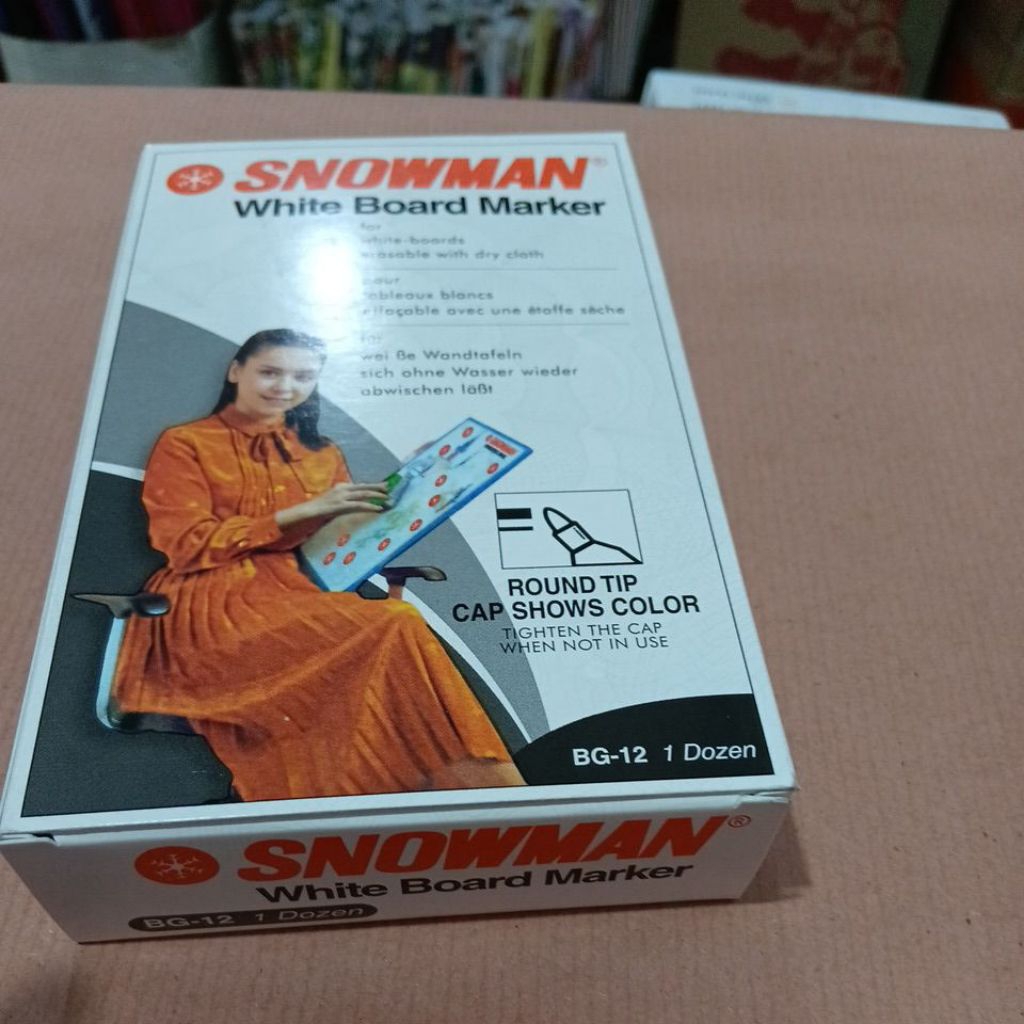 

Snowman boardmarker hitam 12pcs