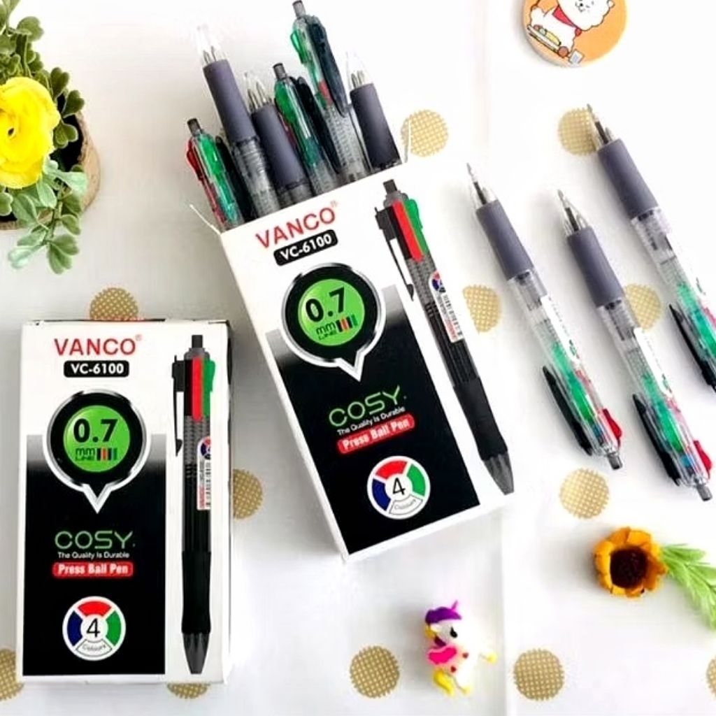 

Pulpen 4 Warna Vanco VC-6100 0.7mm | Ballpoint Kantor Sekolah Murah