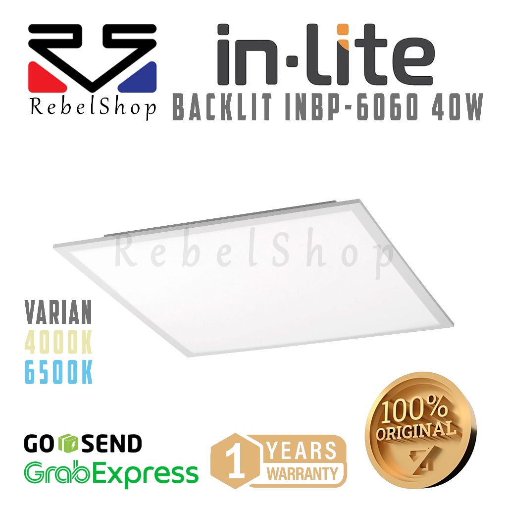 Inlite INBP-6060 LED Lampu Downlight 60X60 Backlit Slim Panel 40W Kuning / Putih - In-Lite 40 W 40Wa