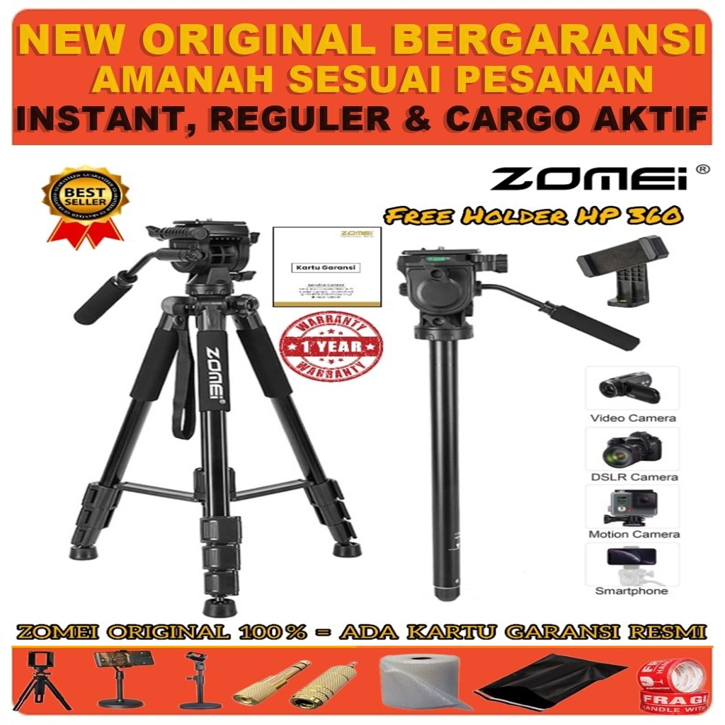 NEW ORIGINAL ZOMEI Q310 Profesional Fluid Head Monopod Tripod 2 in 1  Q 310 Q-310