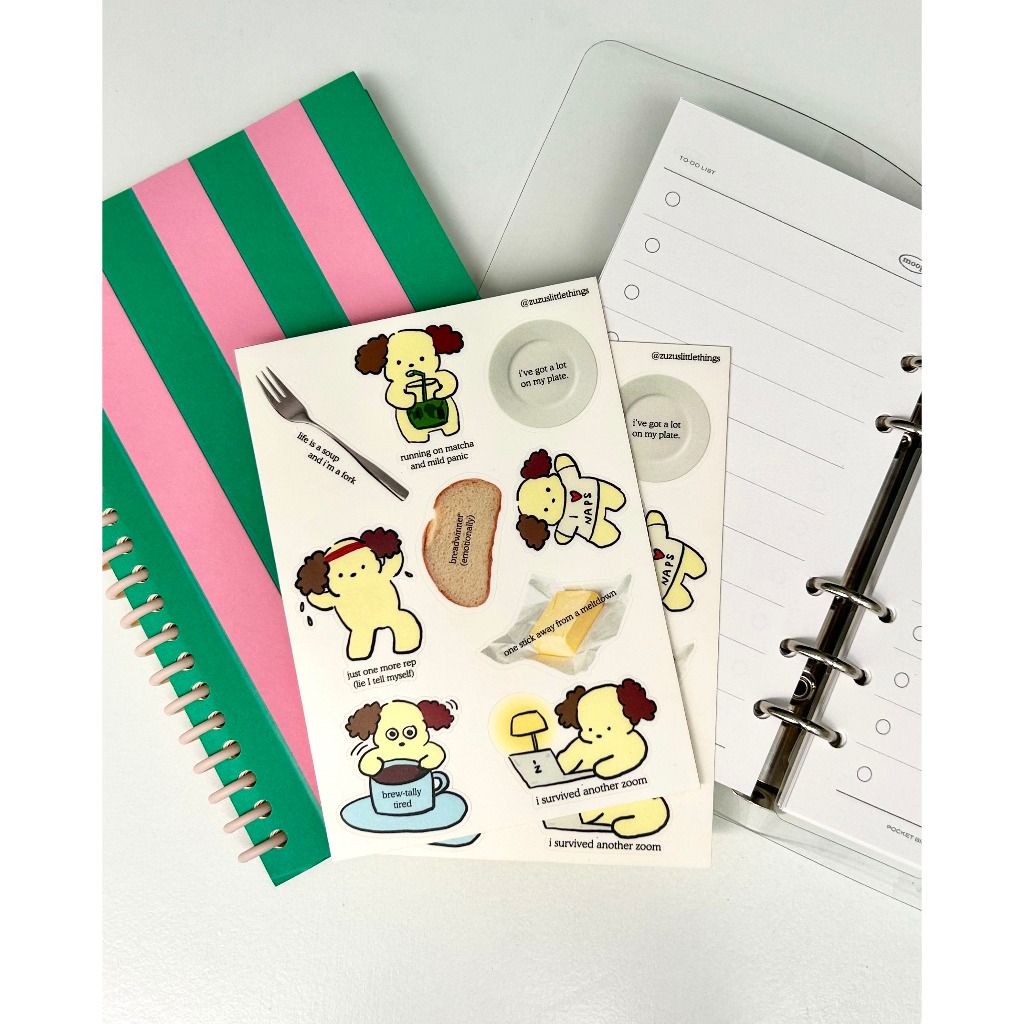 

Zuzu Sticker Sheet 'IN MY 20S' – Funny & Relatable Doodle Sticker Sheet for Your 20s