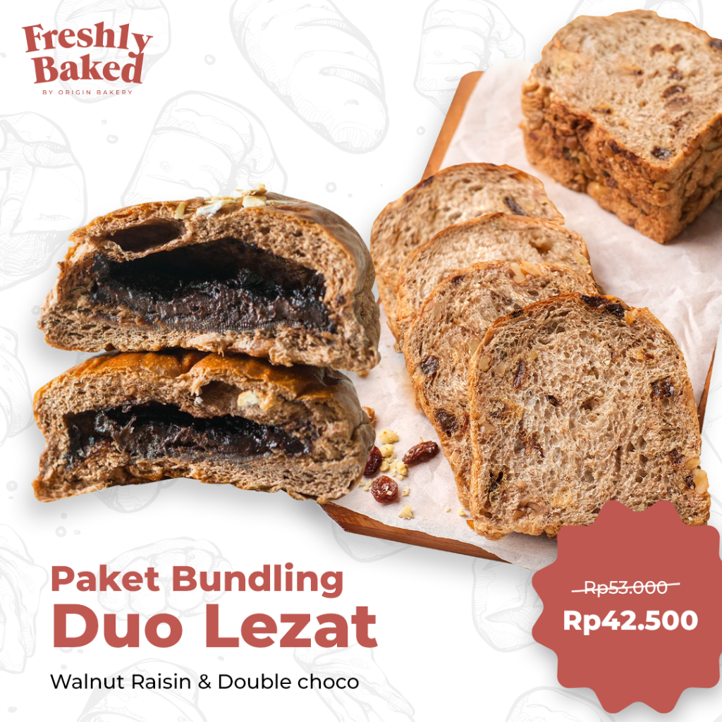 

Special Bundling Bundling Duo Lezat : Walnut Raisin Premium Pack & Double Choco