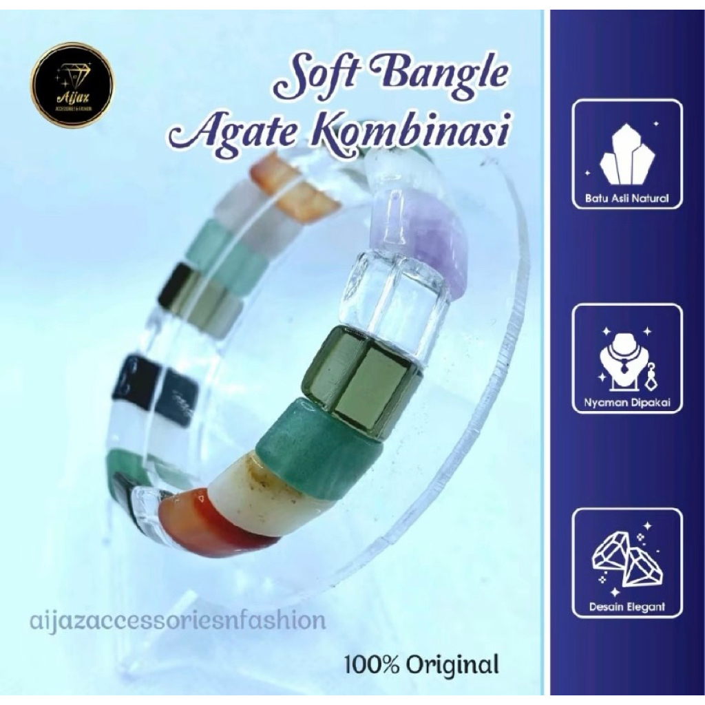 [AGATE KOMBINASI SOFT BANGLE] Premium gelang Soft Bangle