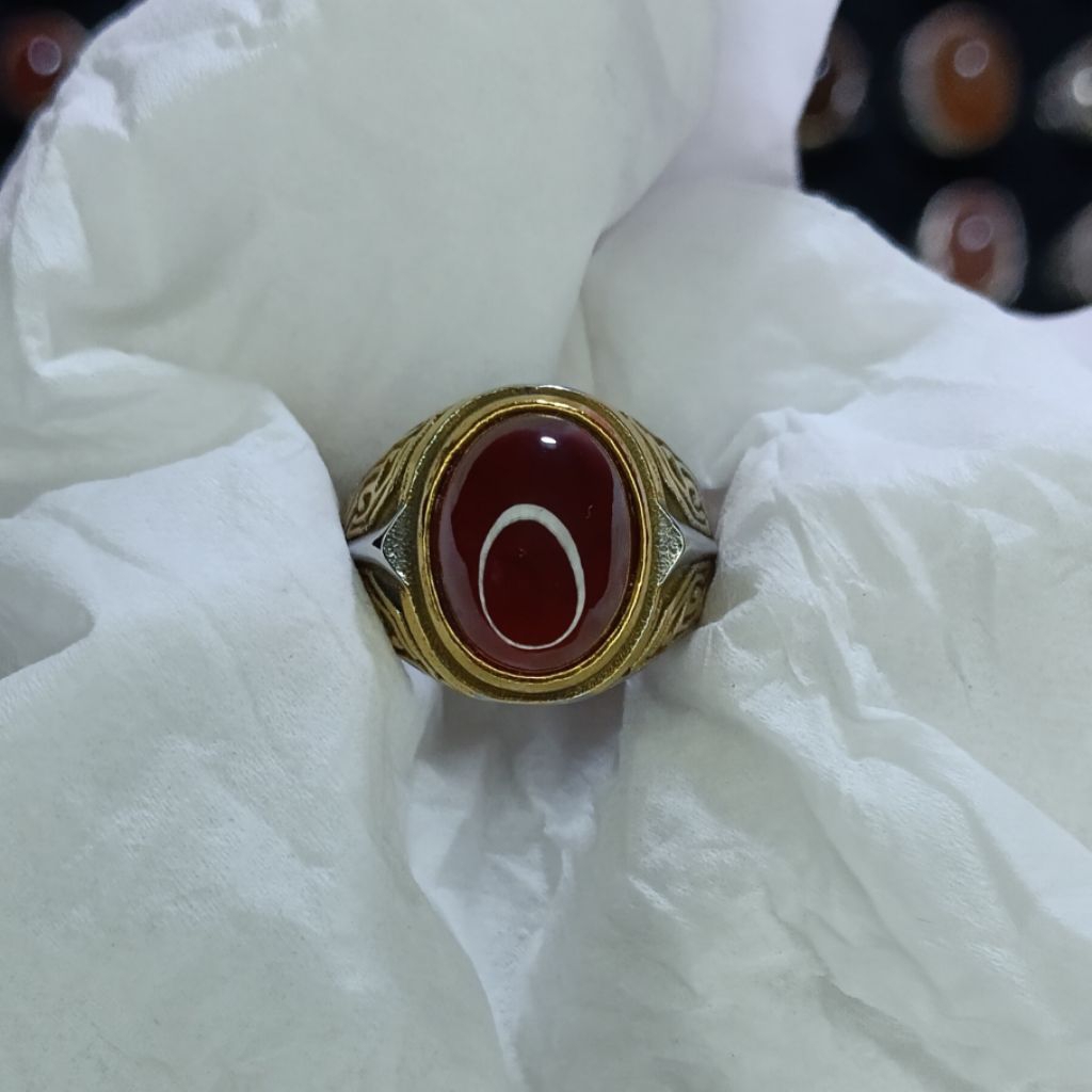 Cincin Natural Permata Red Garnet