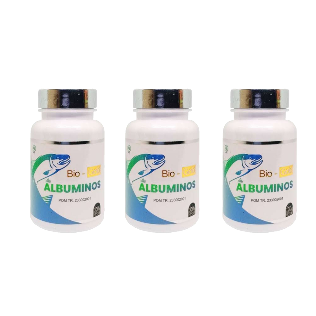 

3 PCS Albuminos Bio Gold 60 Kapsul – Suplemen Ekstrak Ikan Gabus untuk Kesehatan & Penyembuhan luka