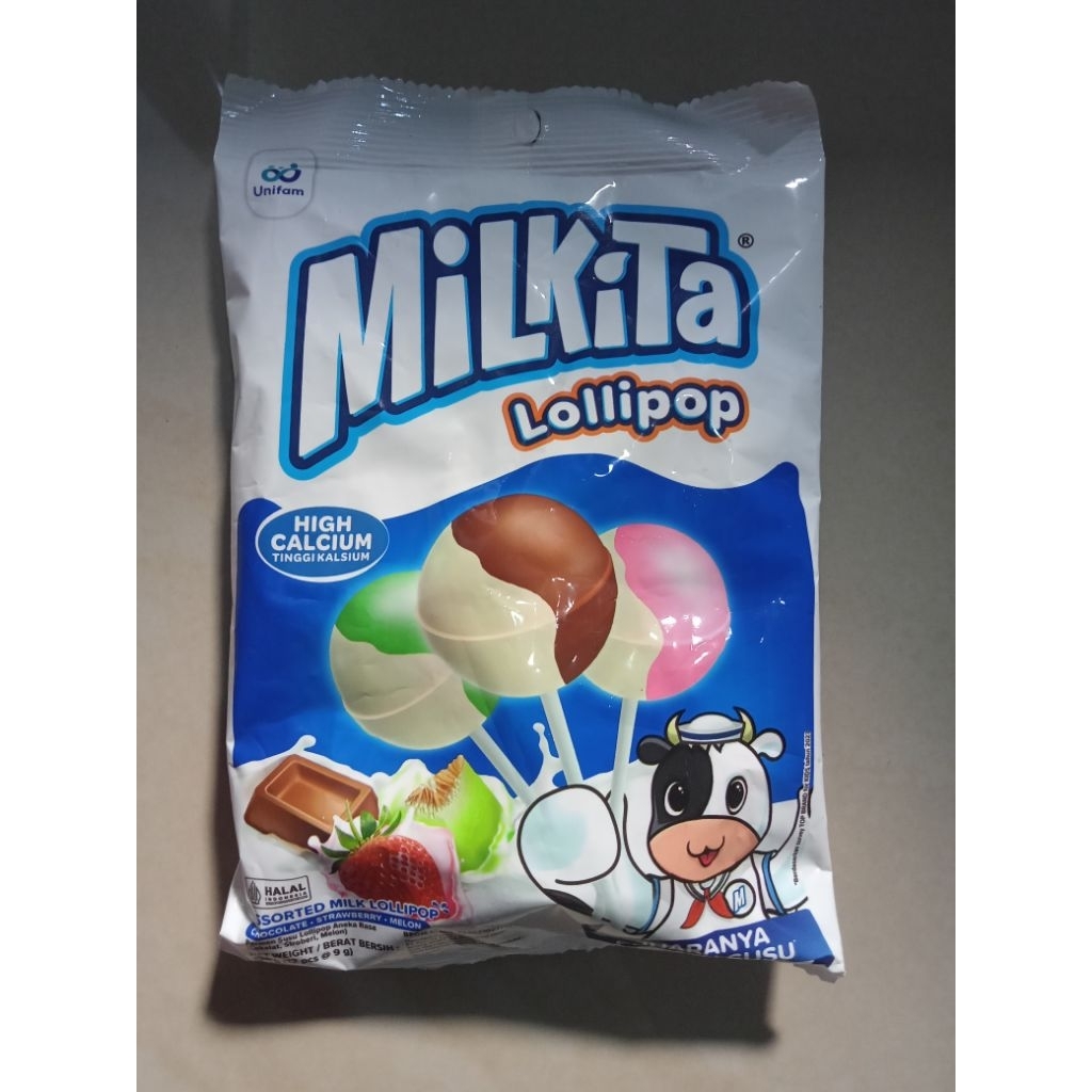 

Milkita Milk Lollipop High Calcium 108g Permen Susu Lolipop Tinggi Kalsium Aneka Rasa 108 gram