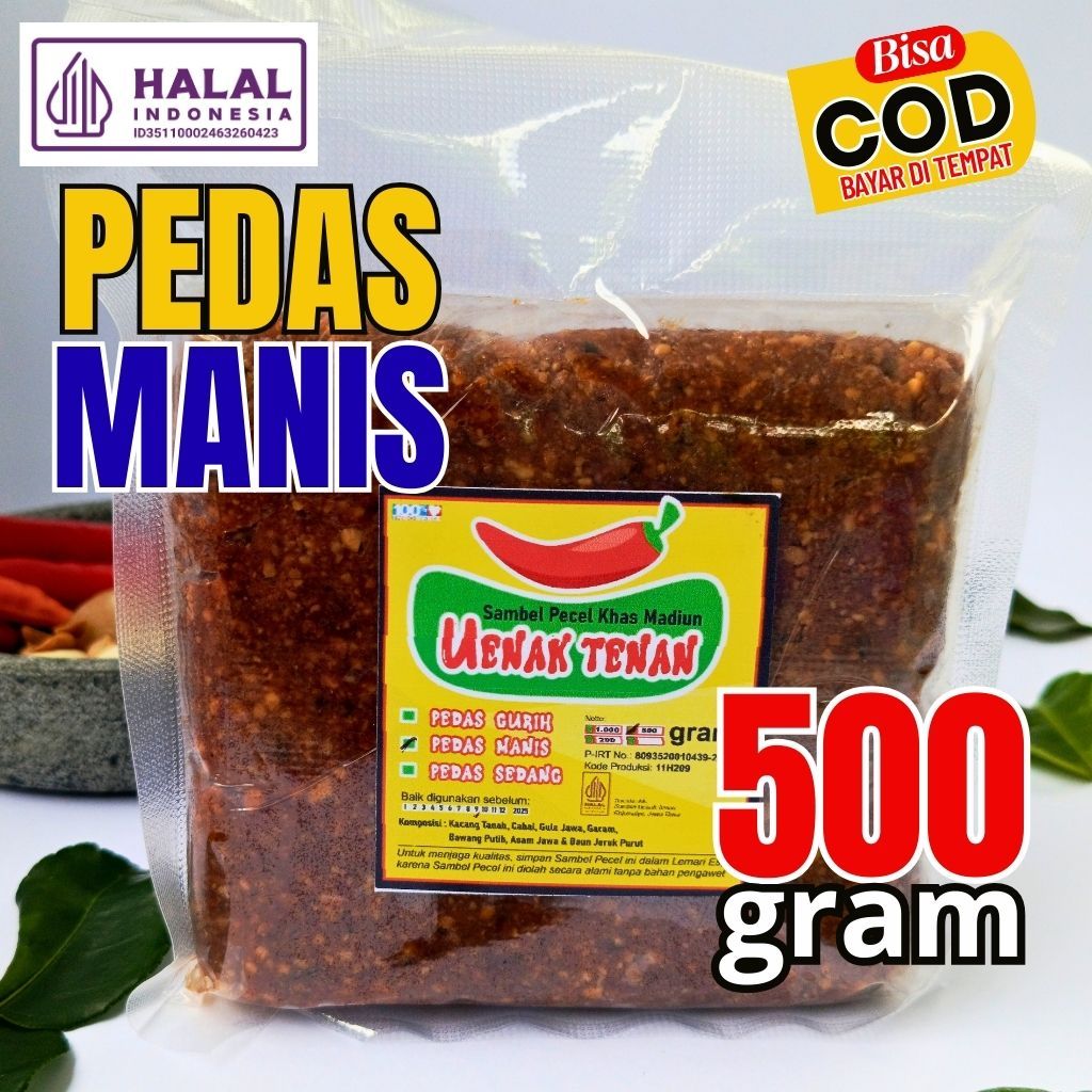 

Sambel Pecel Sangrai Madiun Asli 500 Gram Pedas Manis dan Gurih
