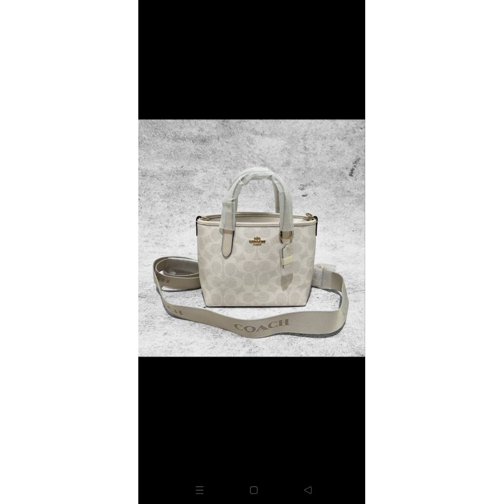 Coach CW032 City Mini Tote Signature Canvas White ChalkSize 22/16x15x8
