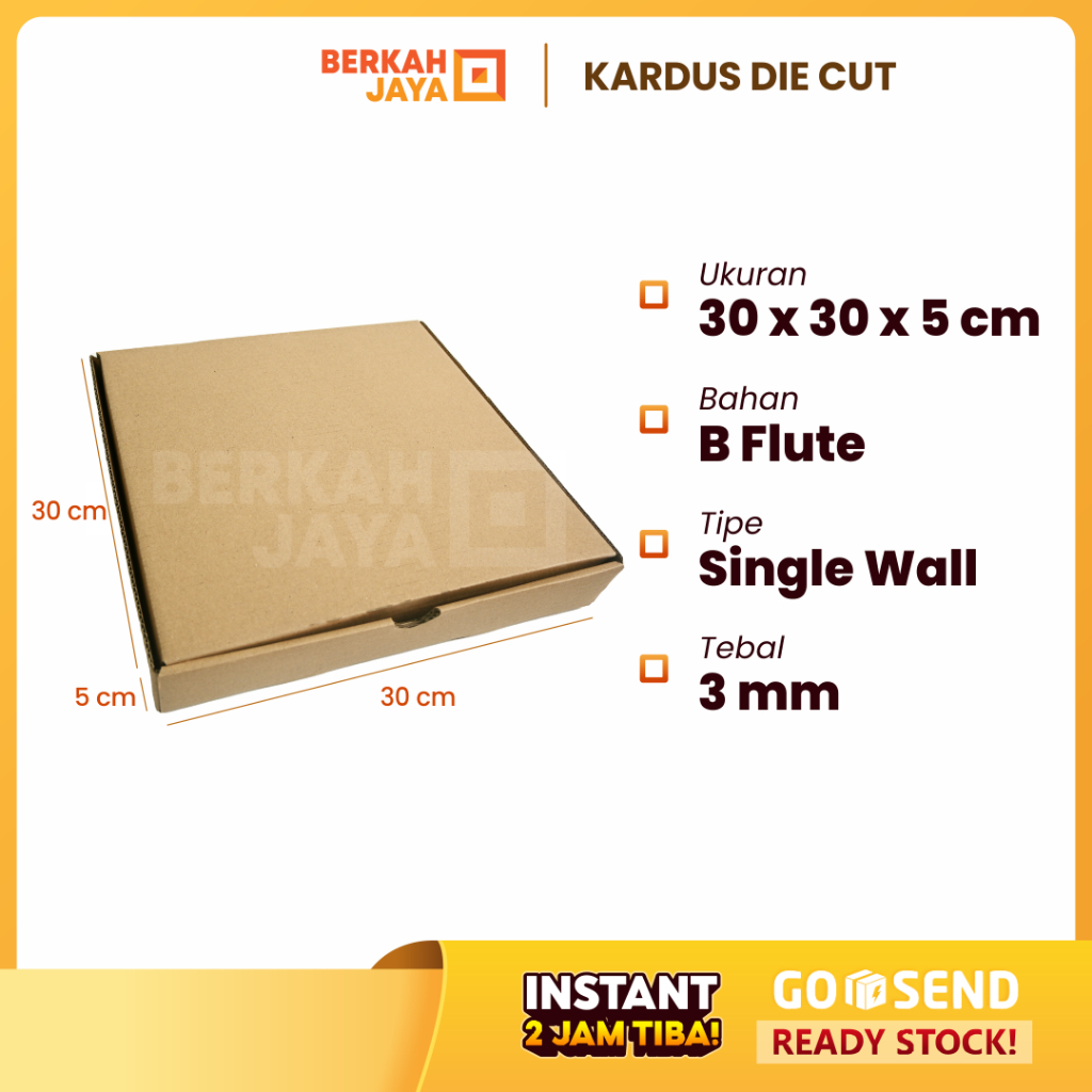 

[KHUSUS INSTANT] 30x30x5 cm Box Pizza / Aksesoris / Kaos / Box Die Cut / Kardus / Dus Packing / Gift Box / Box Hoodie / Box Jaket / Box Crewneck / Box Sanck / Hampers Mukena / Hampers Jam Dinding (Kardus Pizza 30 x 30 x 5 cm)
