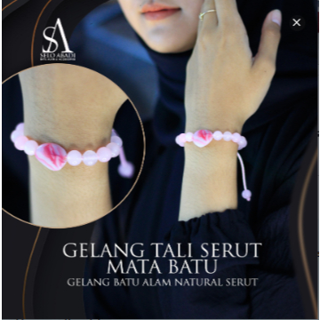 [Mata Batu/Jam] Gelang tali serut mata batu/gelang mata batu natural Perempuan Laki-laki