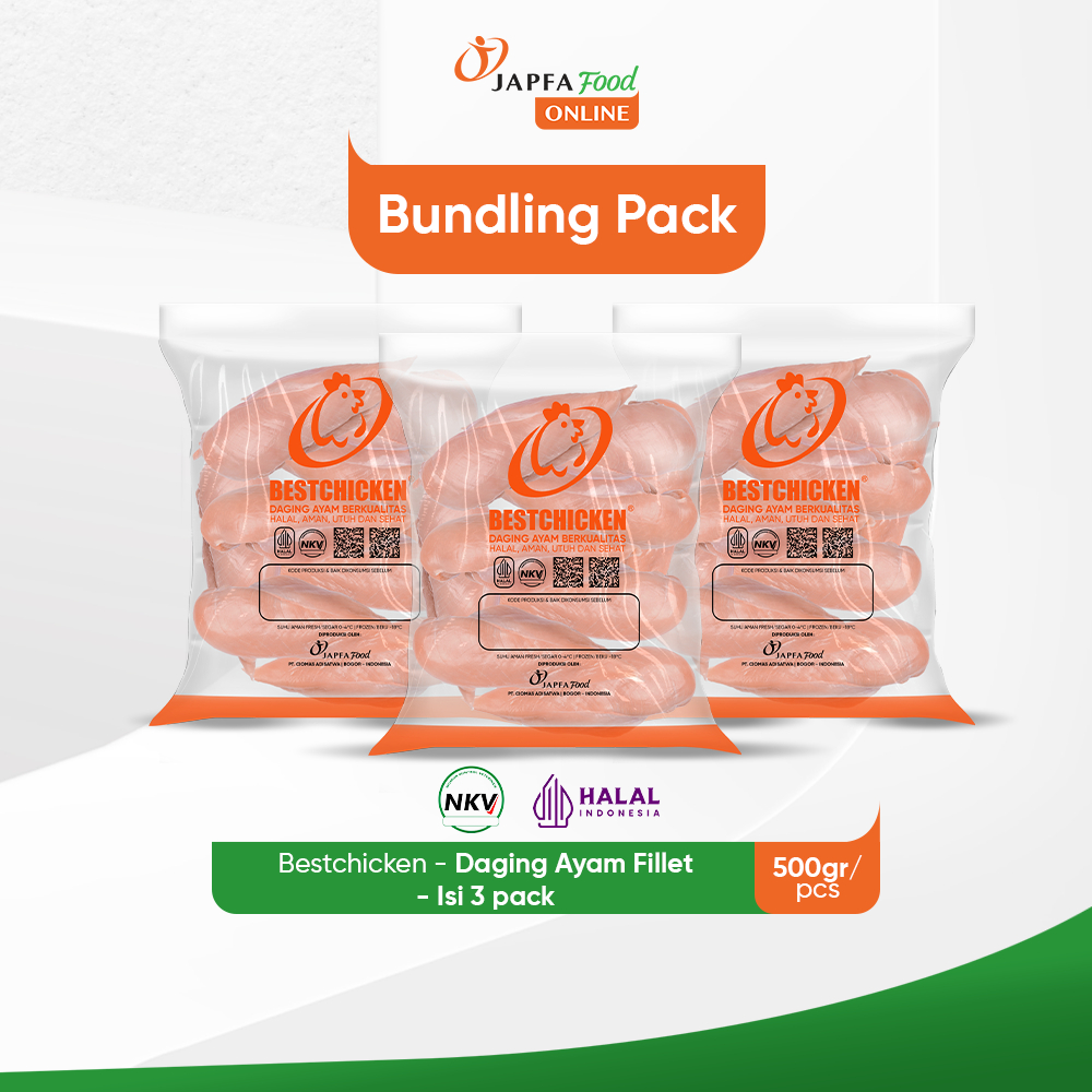

Bestchicken Daging Ayam Fillet Dada Siap Masak Iris Panjang - Chicken Strip 500 gr - Isi 3 pack