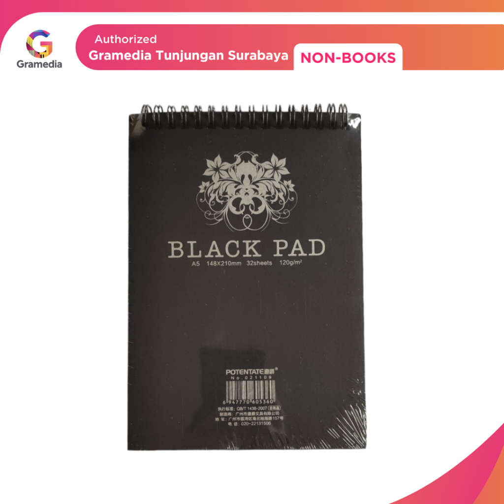 

Gramedia Tunjungan : Potentate Black pad A5 32sh 120gsm