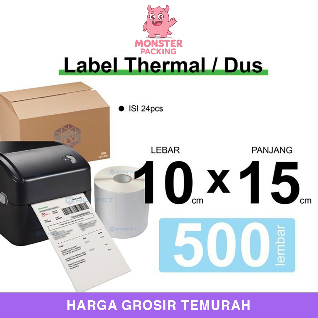 

Resi Sticker Thermal Printer Stiker Label Barcode POS A6 10x15cm DUS
