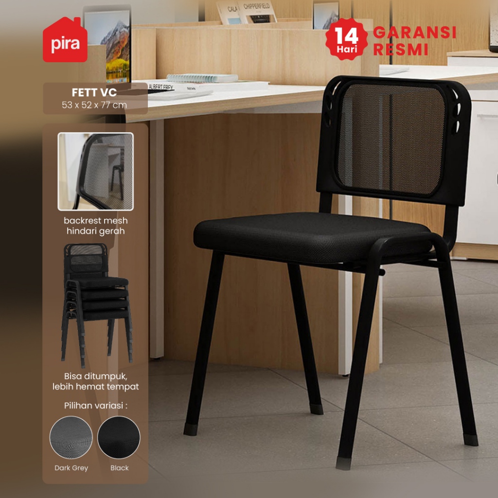 PIRA WORK -  FETT VC Kursi Hadap / Kursi Susun / Kursi Meeting / Kursi Kantor / ISO Chair