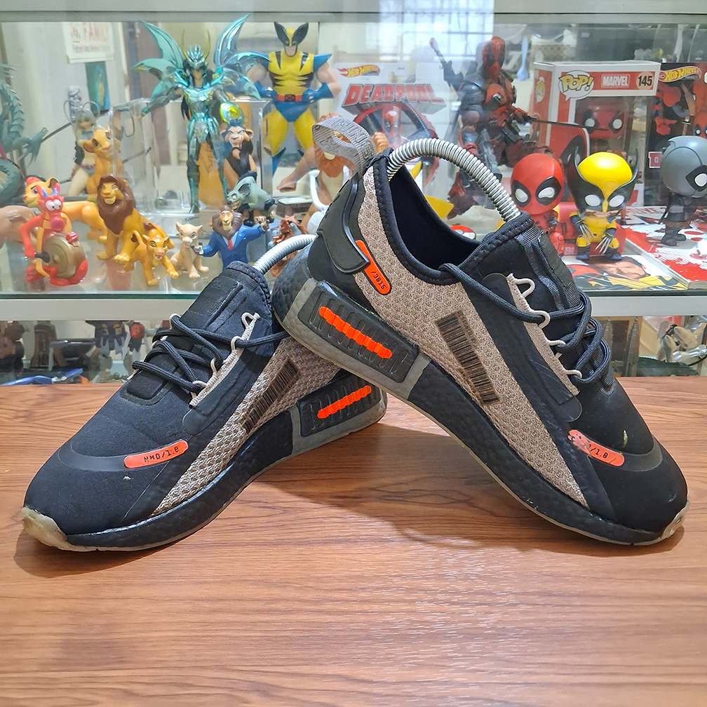 Adinda NMD R1 Spectoo Sepatu Anak Casual Sneakers Shoes Olah Raga Warna Hitam Cokelat Size 38 2/3