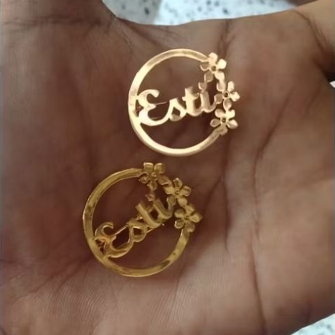 Bros nama titanium/lapis emas