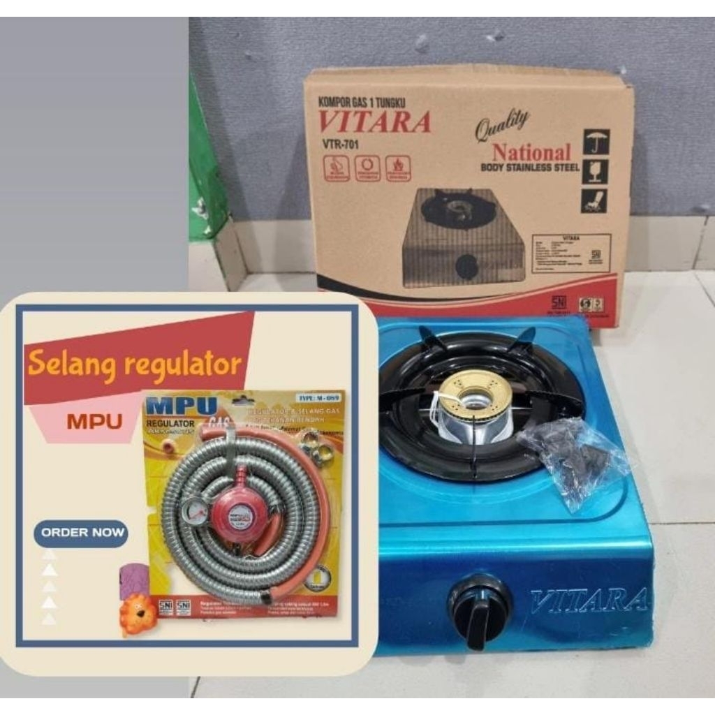 paket murah kompor 1tungku + selang regulator
