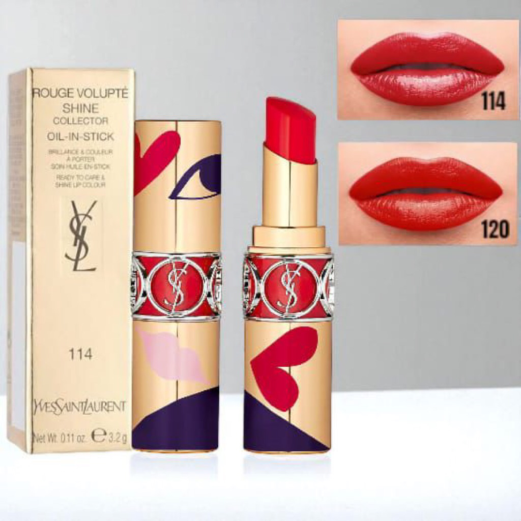 YSL Rouge Volupte Shine Oil In Stick Love Collector Edition Lipstick 3,2gr Full Size With Box
