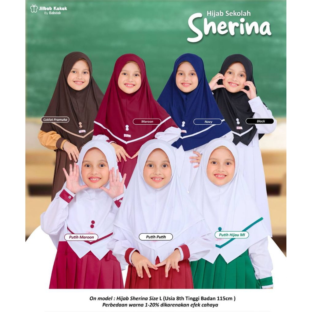 HIJAB SEKOLAH/HIJAB ANAK SEKOLAH/HIJAB SEKOLAH JERSEY/JILBAB SEKOLAH/HIJAB SHERINA by Jilbab Kakak