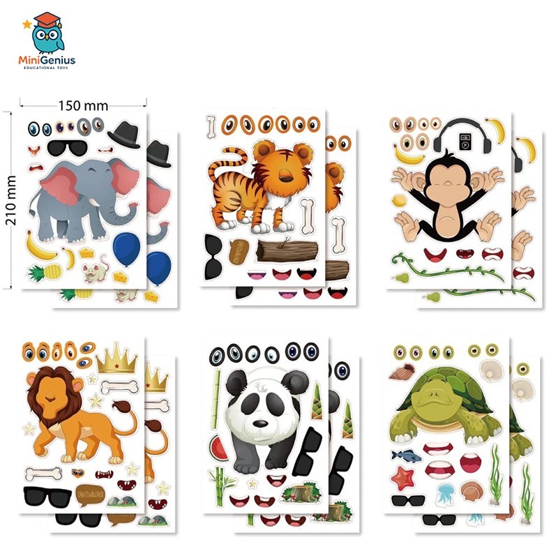 

DIY Stiker Anak Reusable Tempel Pasang Cabut Berulang Kali / Sticker Kualitas Premium Waterproof Beragam Karakter Informatif / Kreativitas Imajinasi Edukasi Anak