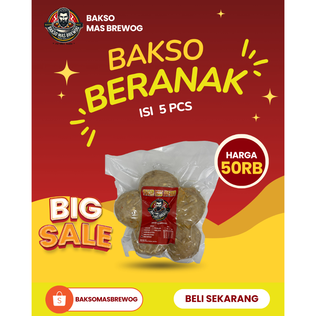 

Bakso Mas Brewog – Bakso Beranak Jumbo Daging Sapi Asli Fresh Frozen Kuningan Jawa Barat