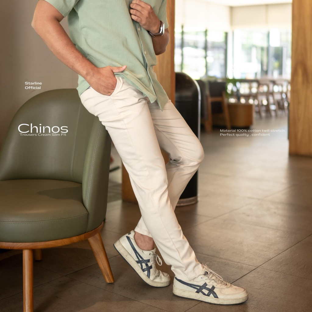 STARLINE - Celana Chinos Panjang Pria Slim Fit